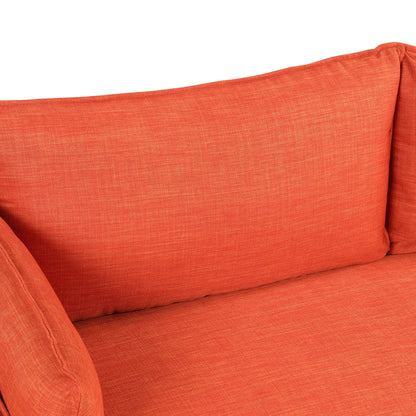 Modern Style 3 Seat Sofa Linen Fabric Upholstered Couch Furniture
