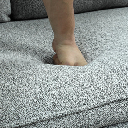 Modern Style 3 Seat Sofa Linen Fabric Upholstered Couch Furniture