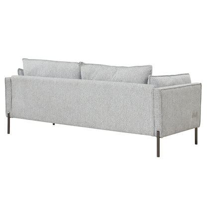 Modern Style 3 Seat Sofa Linen Fabric Upholstered Couch Furniture