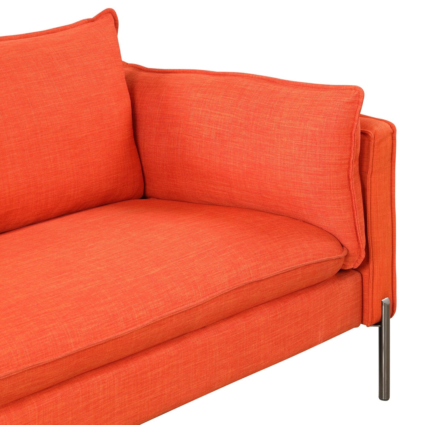 Modern Style 3 Seat Sofa Linen Fabric Upholstered Couch Furniture
