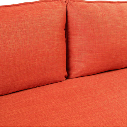 Modern Style 3 Seat Sofa Linen Fabric Upholstered Couch Furniture