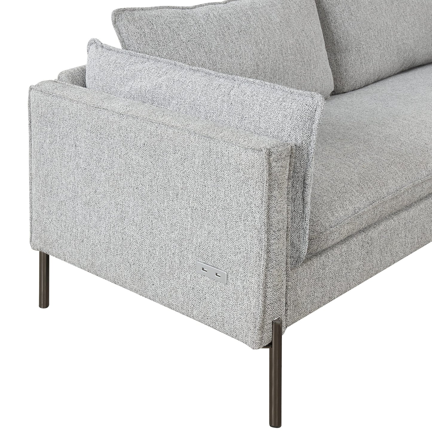 Modern Style 3 Seat Sofa Linen Fabric Upholstered Couch Furniture