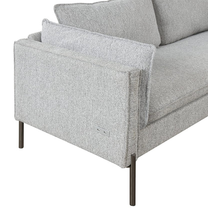 Modern Style 3 Seat Sofa Linen Fabric Upholstered Couch Furniture
