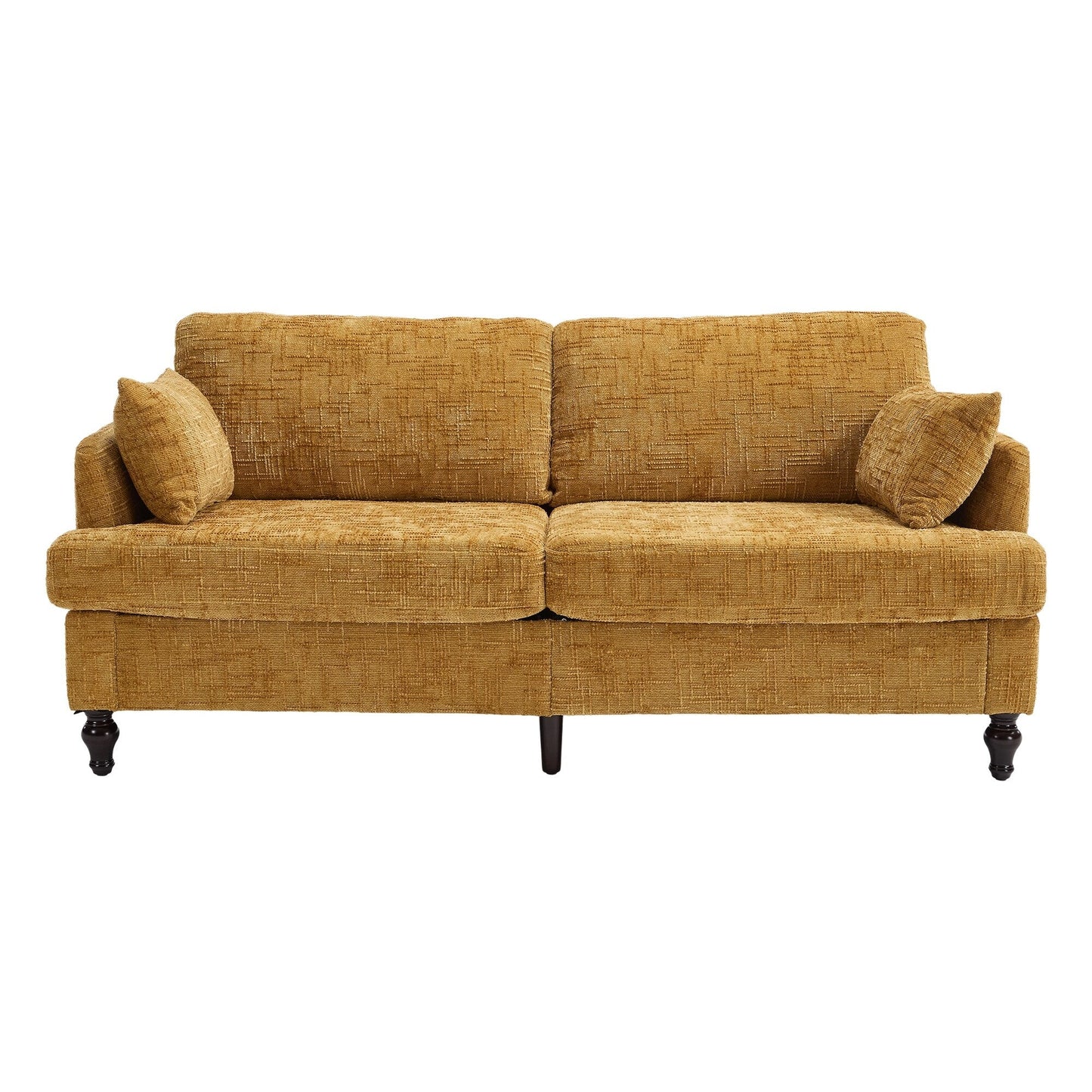 Modern Style Chenille 2-Seater Wood-Legged Sofa With Led Light, Usb Charging Port And Storage Bag Living Room Bedroom Study Room
