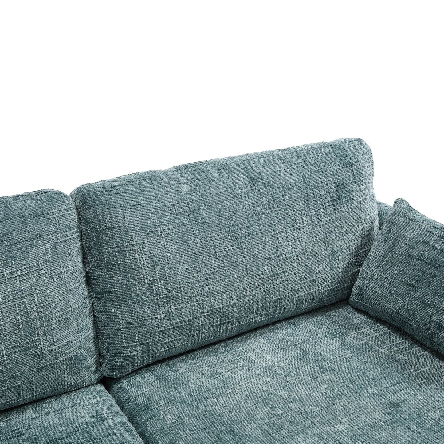 Modern Style Chenille 2-Seater Wood-Legged Sofa With Led Light, Usb Charging Port And Storage Bag Living Room Bedroom Study Room