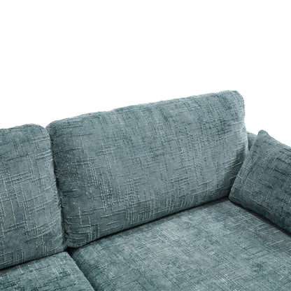 Modern Style Chenille 2-Seater Wood-Legged Sofa With Led Light, Usb Charging Port And Storage Bag Living Room Bedroom Study Room