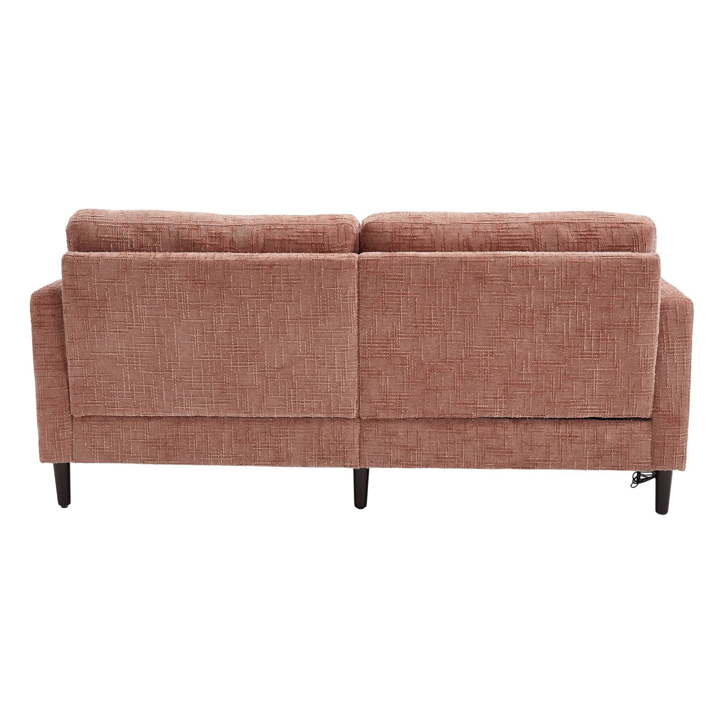 Modern Style Chenille 2-Seater Wood-Legged Sofa With Led Light, Usb Charging Port And Storage Bag Living Room Bedroom Study Room
