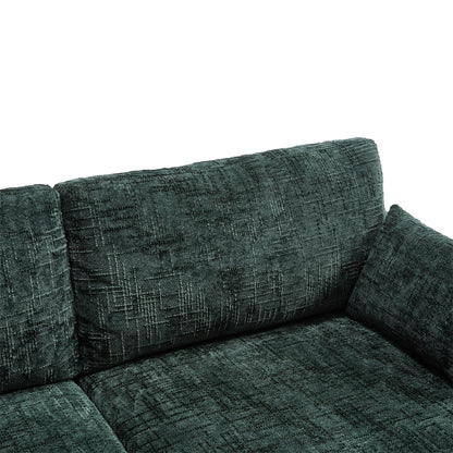 Modern Style Chenille 2-Seater Wood-Legged Sofa With Led Light, Usb Charging Port And Storage Bag Living Room Bedroom Study Room