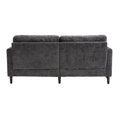 Modern Style Chenille 2-Seater Wood-Legged Sofa With Led Light,USB Charging Port And Storage Bag Living Room Bedroom Study Room