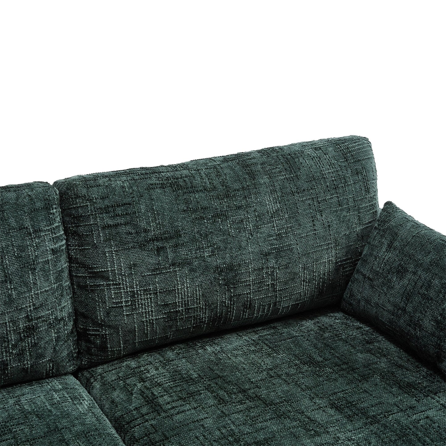 Modern Style Chenille 2-Seater Wood-Legged Sofa With Led Light,USB Charging Port And Storage Bag Living Room Bedroom Study Room