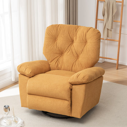 Modern Swivel Home Theatre Manual Recliner Adjustable Single Lazy Sofa with Footrest and Side Pocket