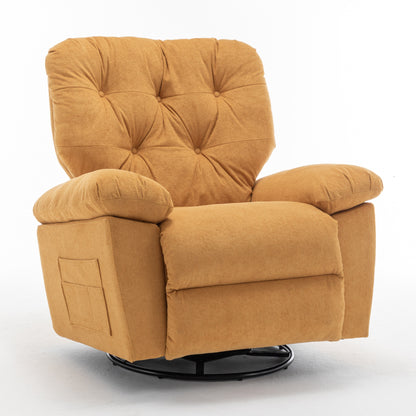 Modern Swivel Home Theatre Manual Recliner Adjustable Single Lazy Sofa with Footrest and Side Pocket