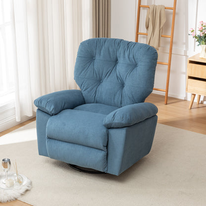 Modern Swivel Home Theatre Manual Recliner Adjustable Single Lazy Sofa with Footrest and Side Pocket