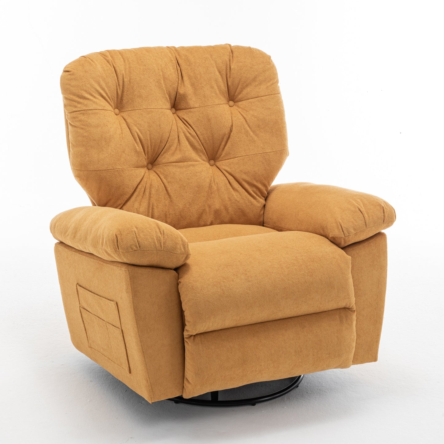 Modern Swivel Home Theatre Manual Recliner Adjustable Single Lazy Sofa with Footrest and Side Pocket