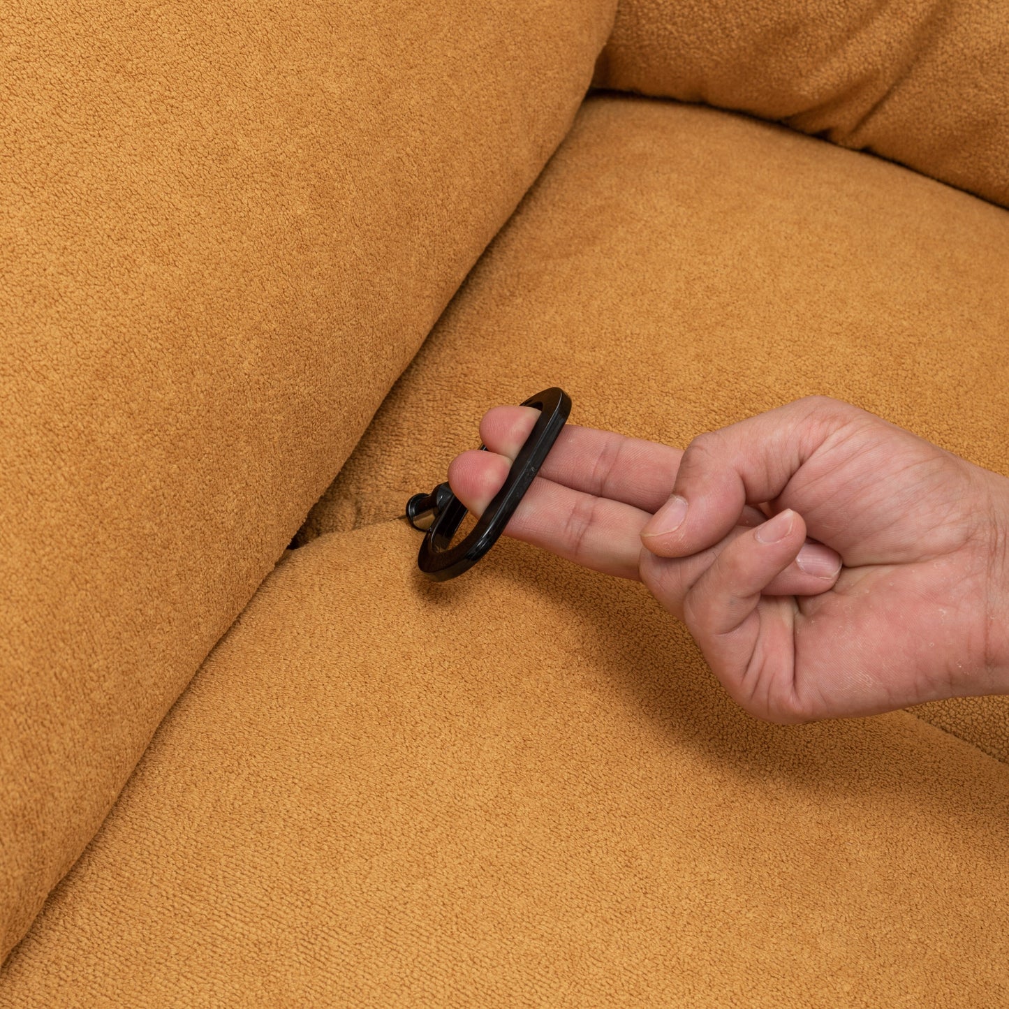 Modern Swivel Home Theatre Manual Recliner Adjustable Single Lazy Sofa with Footrest and Side Pocket