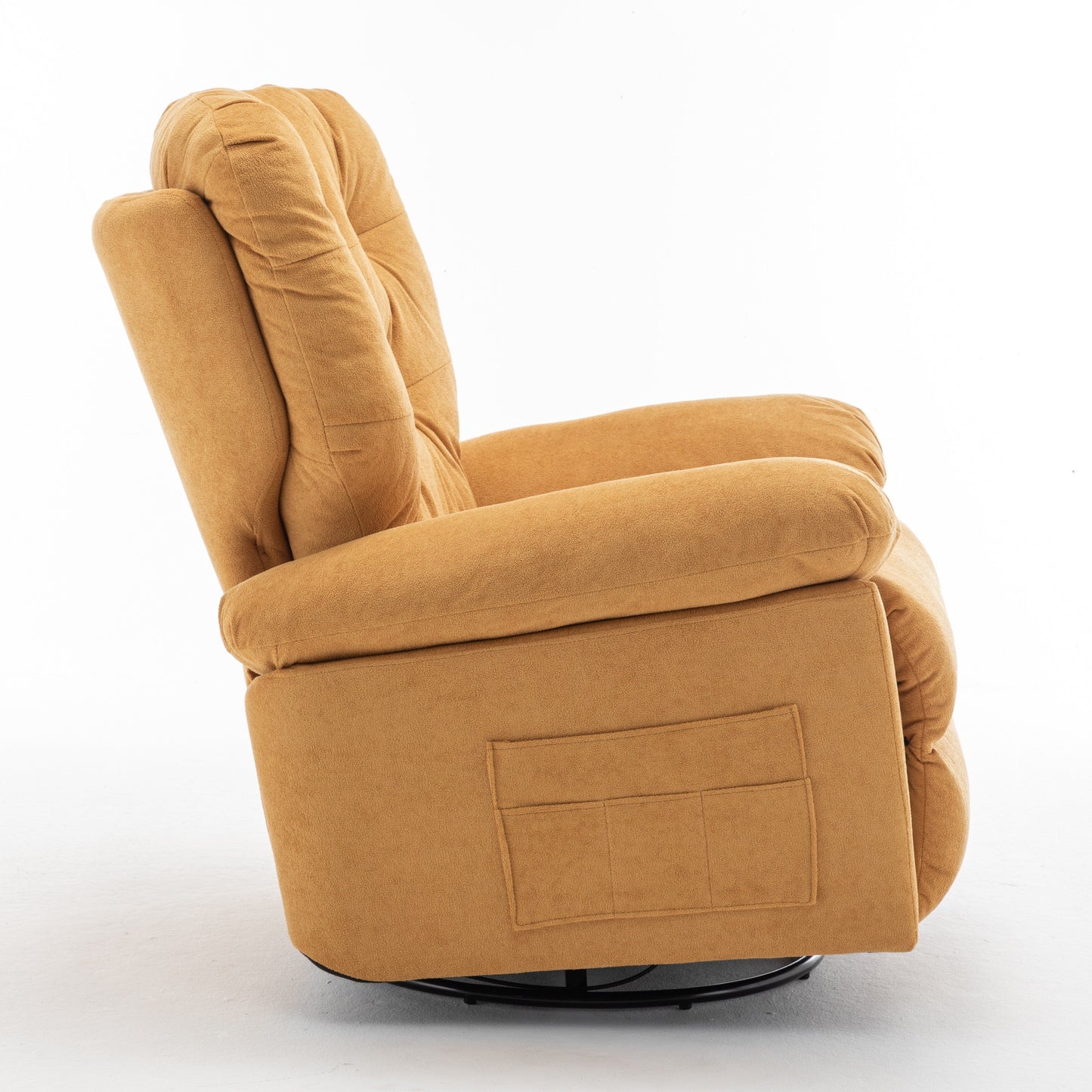 Modern Swivel Home Theatre Manual Recliner Adjustable Single Lazy Sofa with Footrest and Side Pocket
