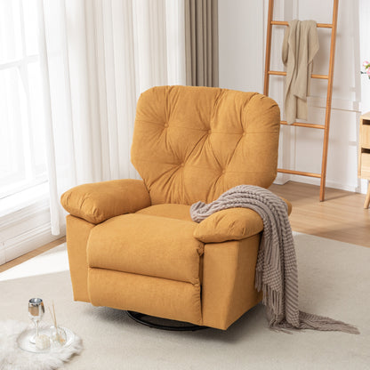 Modern Swivel Home Theatre Manual Recliner Adjustable Single Lazy Sofa with Footrest and Side Pocket