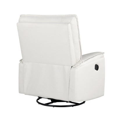 Modern Swivel Manual Recliner Chair with Upholstered and Adjustable Backrest for Living Room or Bedroom Nursery