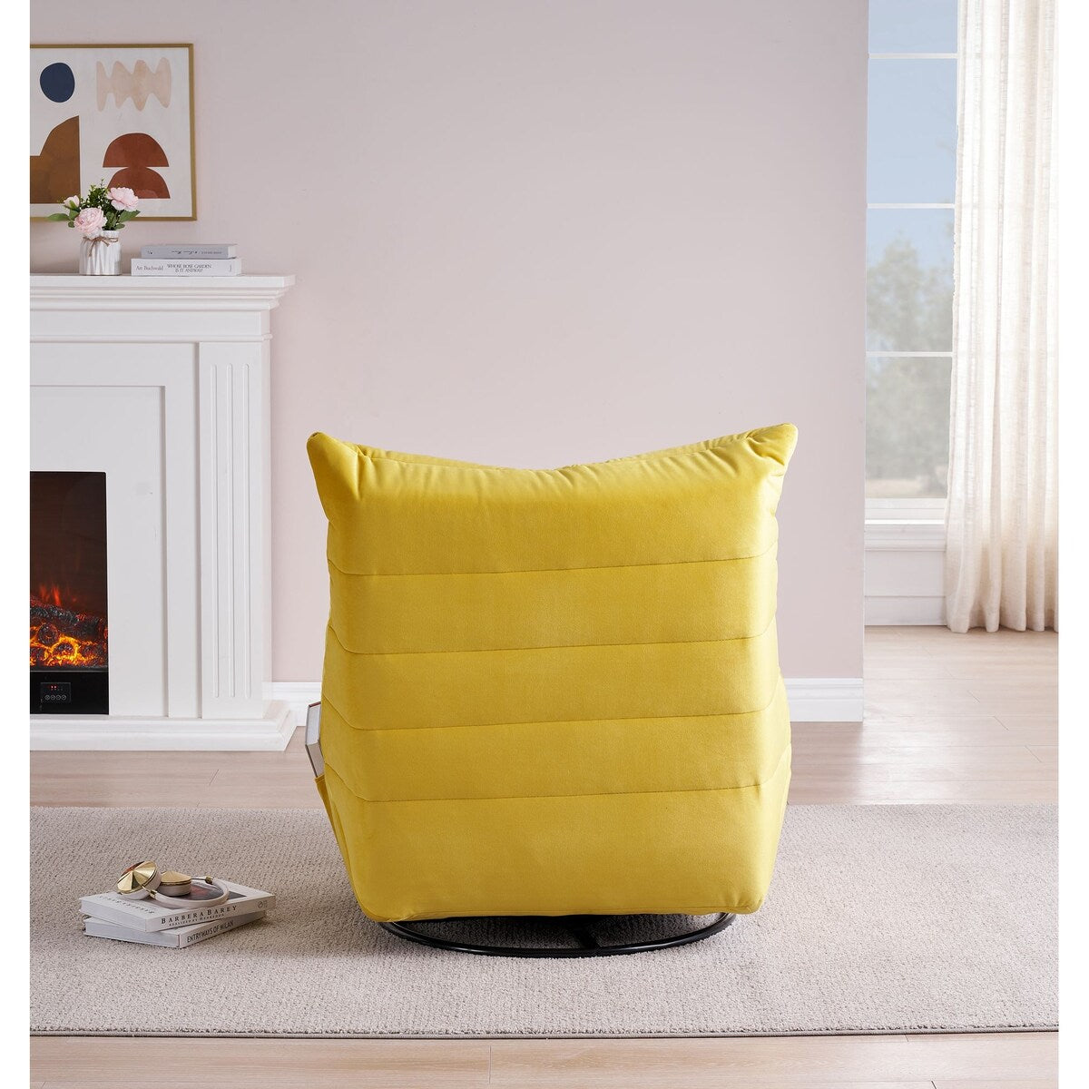 Modern Swivel Recliner with Side Pocketï¼Casual Upholstered Sofa Chair