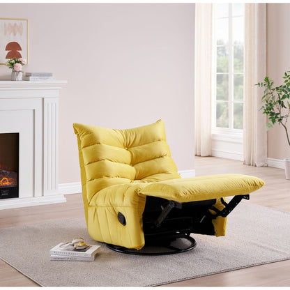 Modern Swivel Recliner with Side Pocketï¼Casual Upholstered Sofa Chair