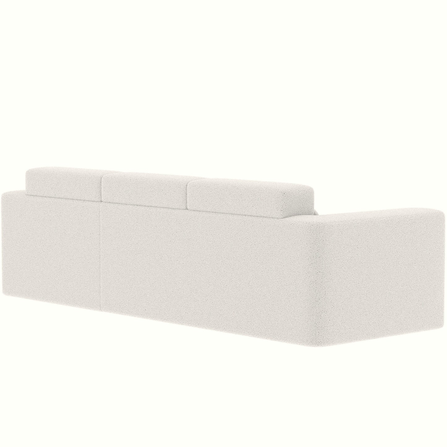 Modern Teddy Fabric L-Shaped Sectional Sofa 3-Seater Sofa Couch with Chaise and Pillows for Living Room Apartment