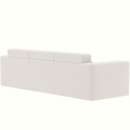 Modern Teddy Fabric L-Shaped Sectional Sofa 3-Seater Sofa Couch with Chaise and Pillows for Living Room Apartment