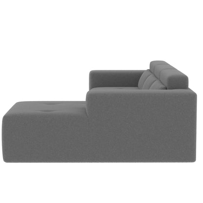 Modern Teddy Fabric L-Shaped Sectional Sofa 3-Seater Sofa Couch with Chaise and Pillows for Living Room Apartment