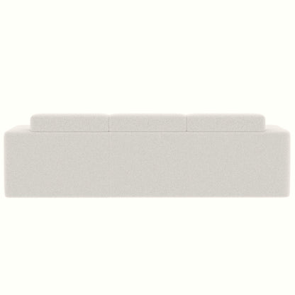 Modern Teddy Fabric L-Shaped Sectional Sofa 3-Seater Sofa Couch with Chaise and Pillows for Living Room Apartment