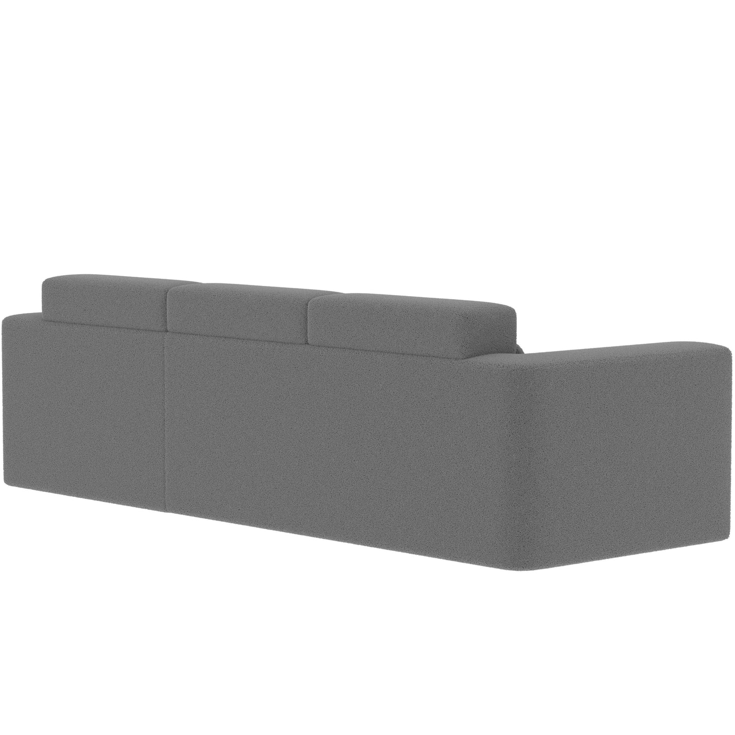 Modern Teddy Fabric L-Shaped Sectional Sofa 3-Seater Sofa Couch with Chaise and Pillows for Living Room Apartment