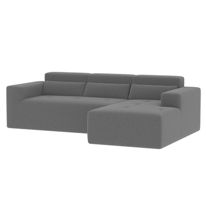 Modern Teddy Fabric L-Shaped Sectional Sofa 3-Seater Sofa Couch with Chaise and Pillows for Living Room Apartment