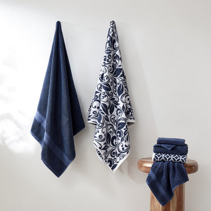 Modern Threads Trefoil Filigree 6 Piece Yarn Dyed Jacquard Towel Set