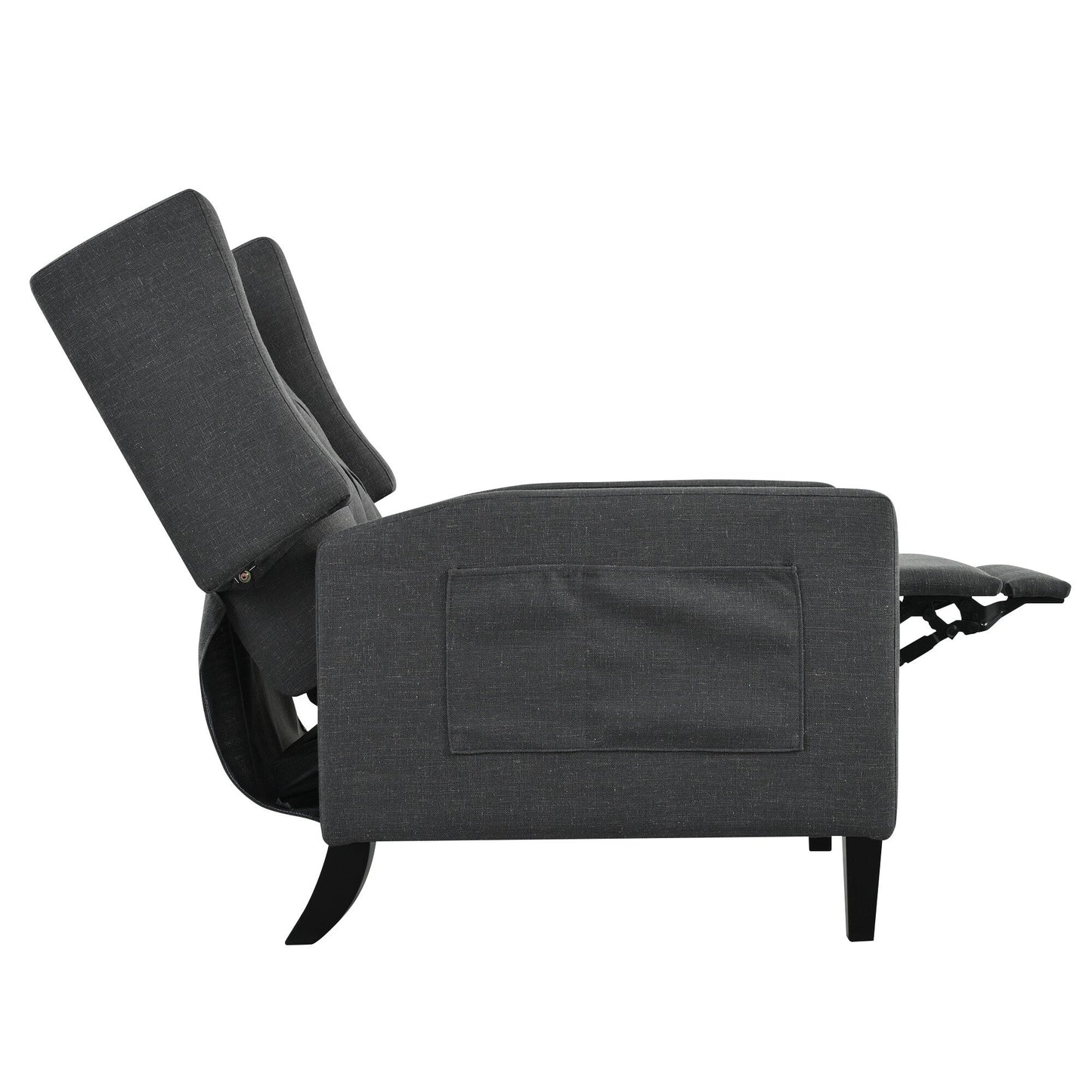 Modern Tufted Push Back Recliner Chair with Foldable Side Table and USB Charging Ports for Living Room or Bedroom
