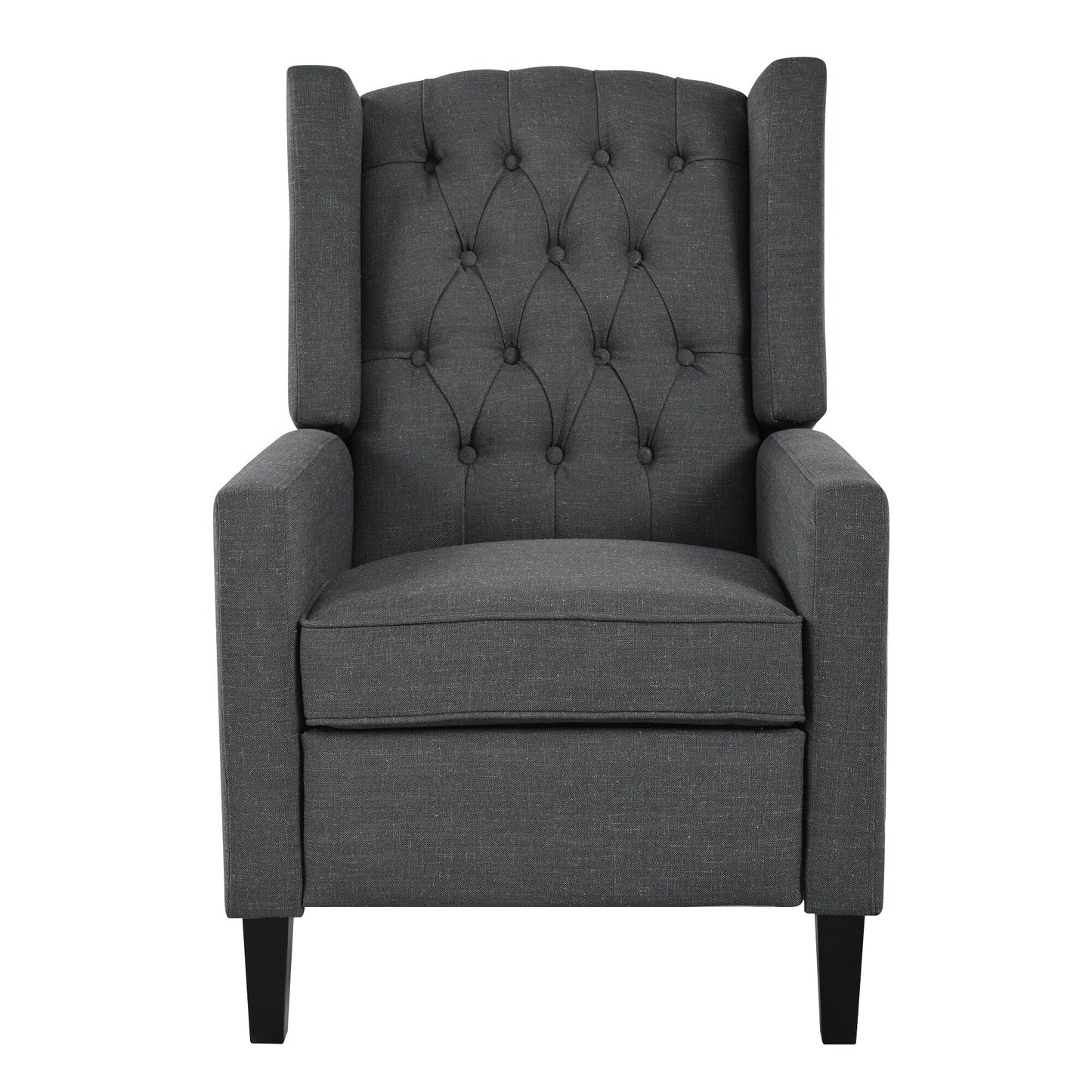 Modern Tufted Push Back Recliner Chair with Foldable Side Table and USB Charging Ports for Living Room or Bedroom