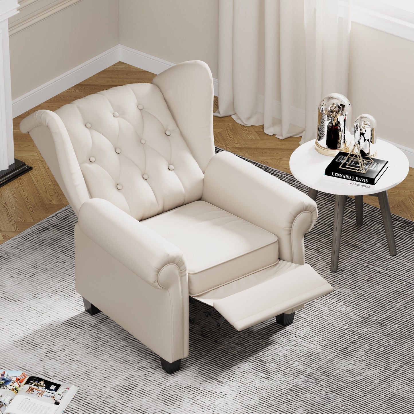 Modern Tufted Push Back Tufted Recliner Armchair