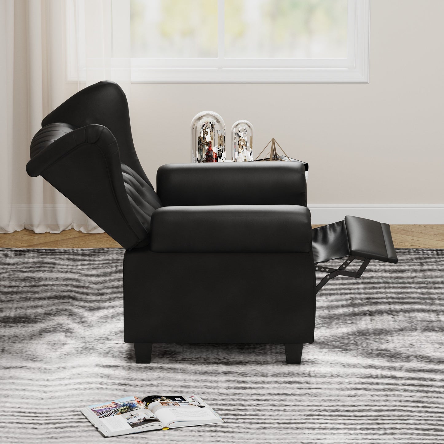 Modern Tufted Push Back Tufted Recliner Armchair