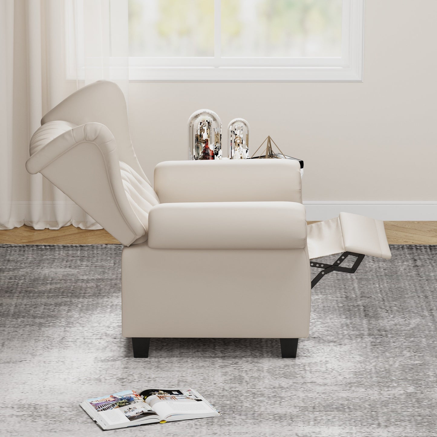 Modern Tufted Push Back Tufted Recliner Armchair