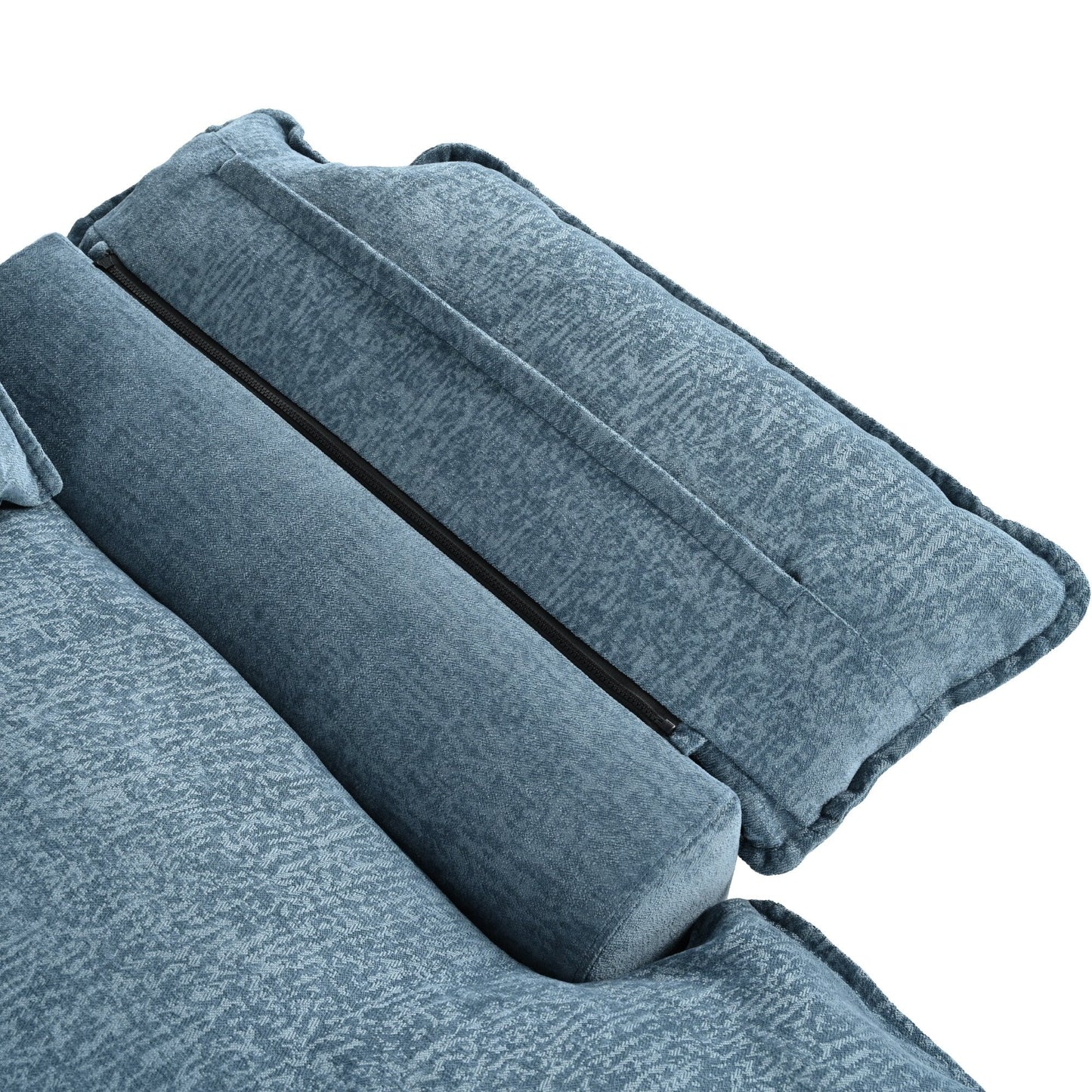 Modern U-Shaped Chenille Modular Sofa Living Room Tufted Back 6-Seat Sectional Sofa with Adjustable Armrest Pillows