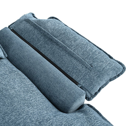 Modern U-Shaped Chenille Modular Sofa Living Room Tufted Back 6-Seat Sectional Sofa with Adjustable Armrest Pillows
