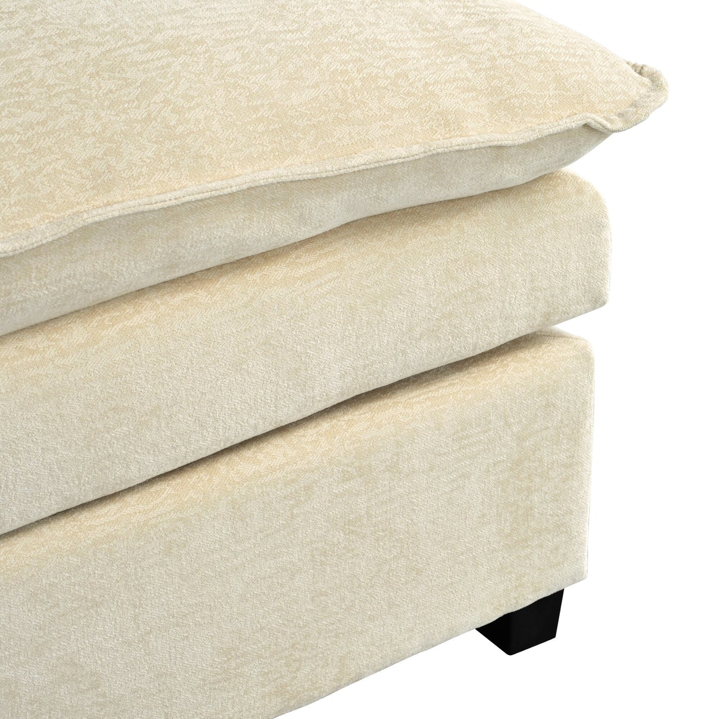Modern U-Shaped Chenille Modular Sofa Living Room Tufted Back 6-Seat Sectional Sofa with Adjustable Armrest Pillows