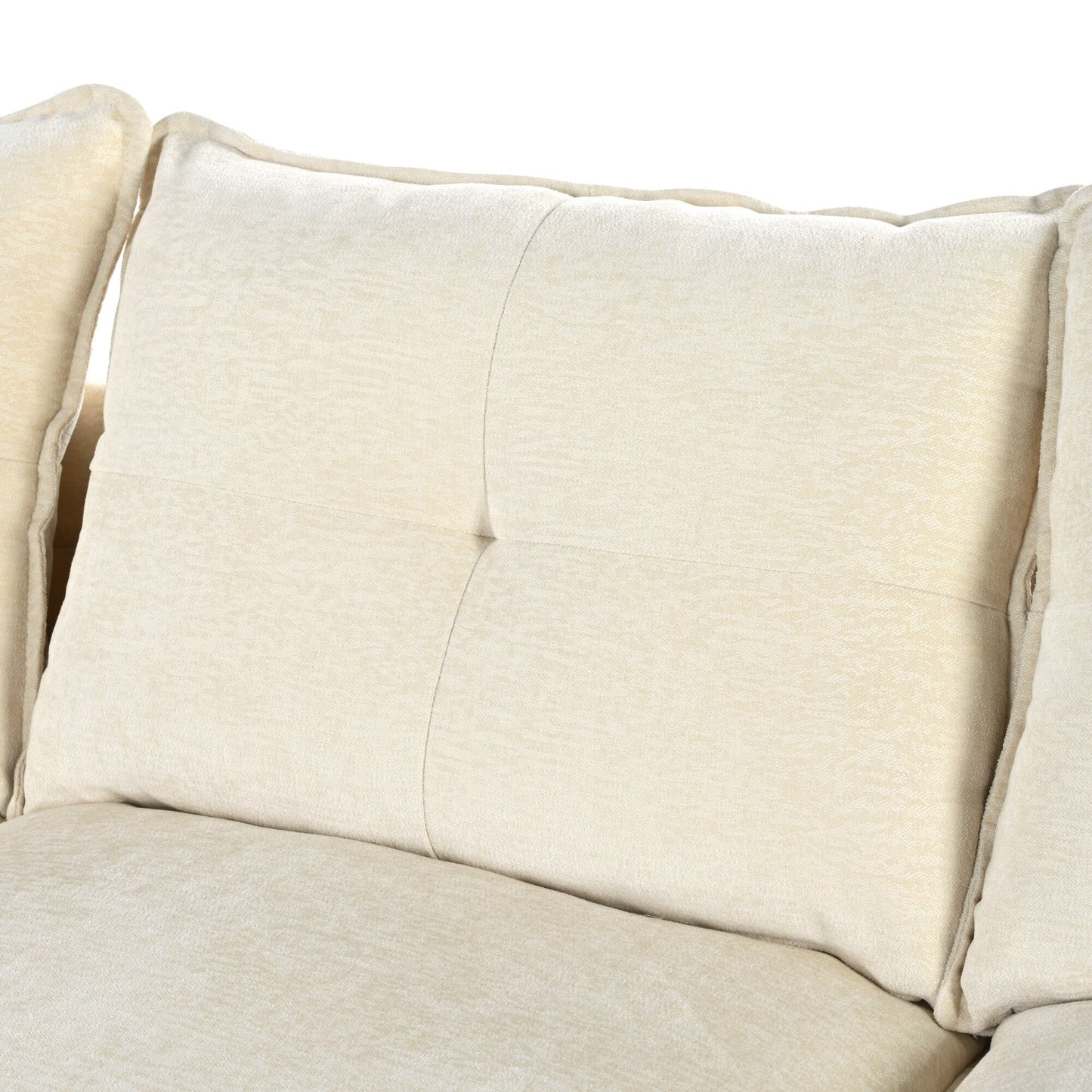 Modern U-Shaped Chenille Modular Sofa Living Room Tufted Back 6-Seat Sectional Sofa with Adjustable Armrest Pillows