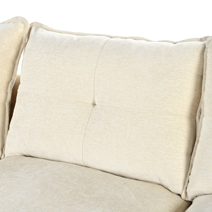 Modern U-Shaped Chenille Modular Sofa Living Room Tufted Back 6-Seat Sectional Sofa with Adjustable Armrest Pillows