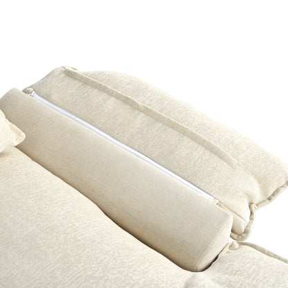 Modern U-Shaped Chenille Modular Sofa Living Room Tufted Back 6-Seat Sectional Sofa with Adjustable Armrest Pillows
