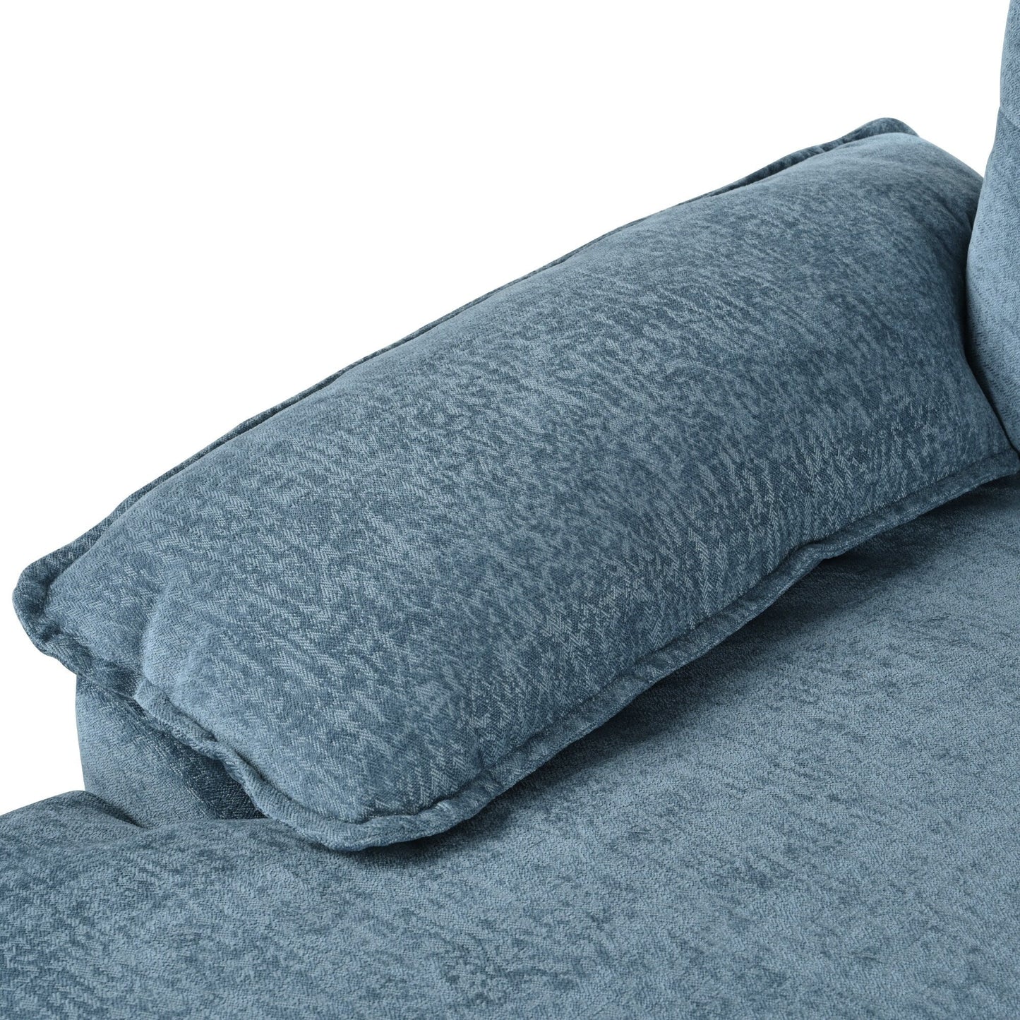 Modern U-Shaped Chenille Modular Sofa Living Room Tufted Back 6-Seat Sectional Sofa with Adjustable Armrest Pillows
