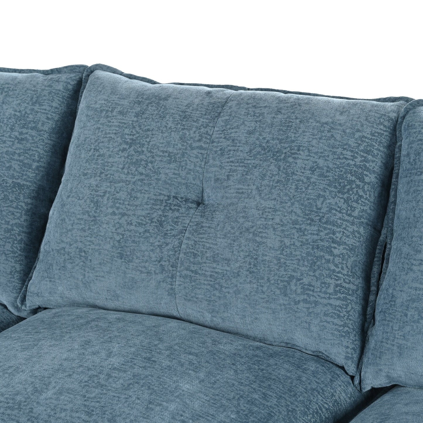 Modern U-Shaped Chenille Modular Sofa Living Room Tufted Back 6-Seat Sectional Sofa with Adjustable Armrest Pillows