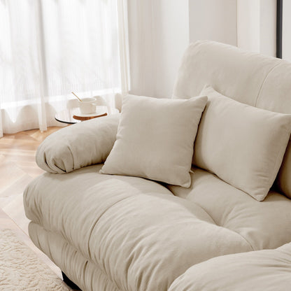 Modern U-Shaped Modular Sectional Sofa Deep Seats Couch with 2 Ottomans and Throw Pillows for Living Room