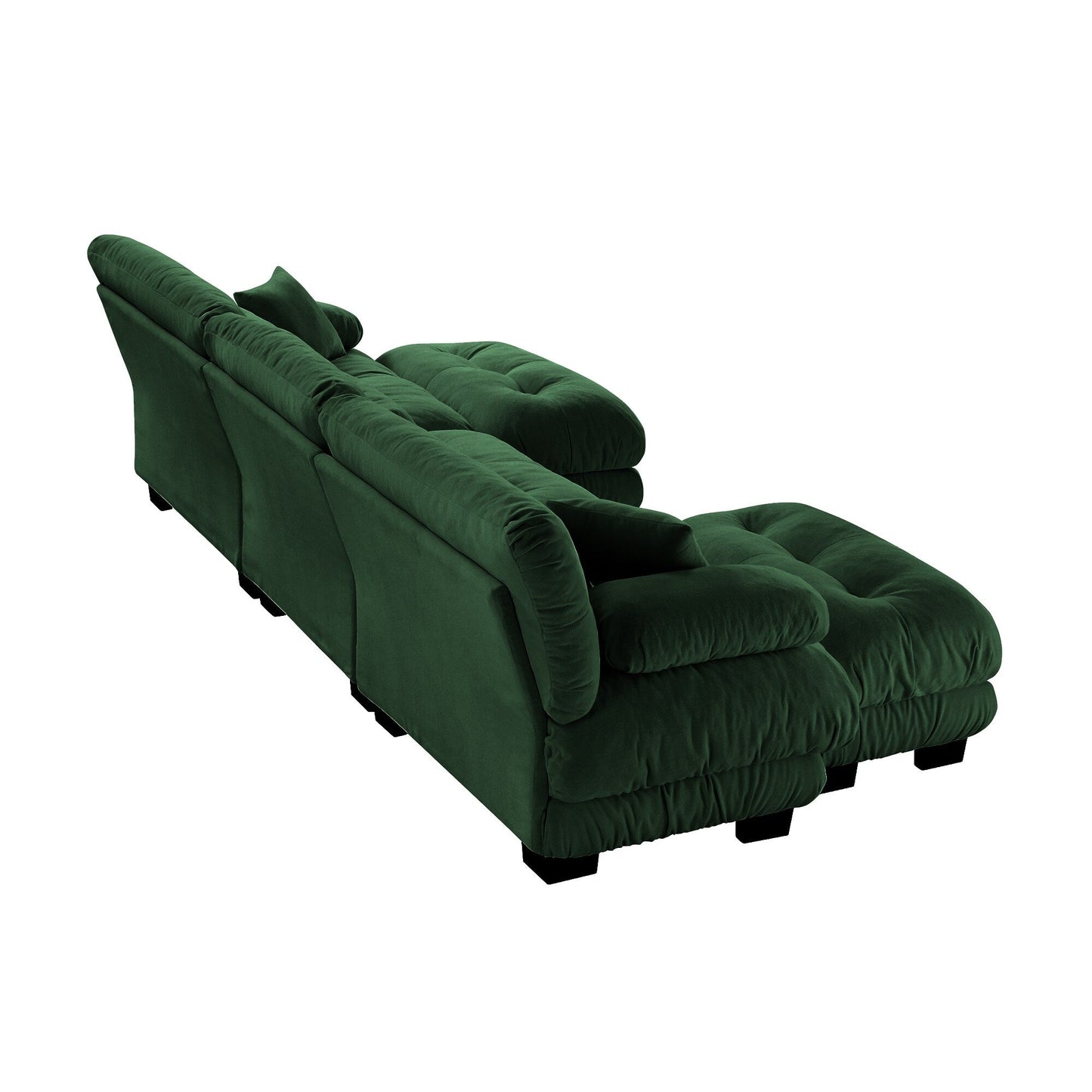 Modern U-Shaped Modular Sectional Sofa Deep Seats Couch with 2 Ottomans and Throw Pillows for Living Room