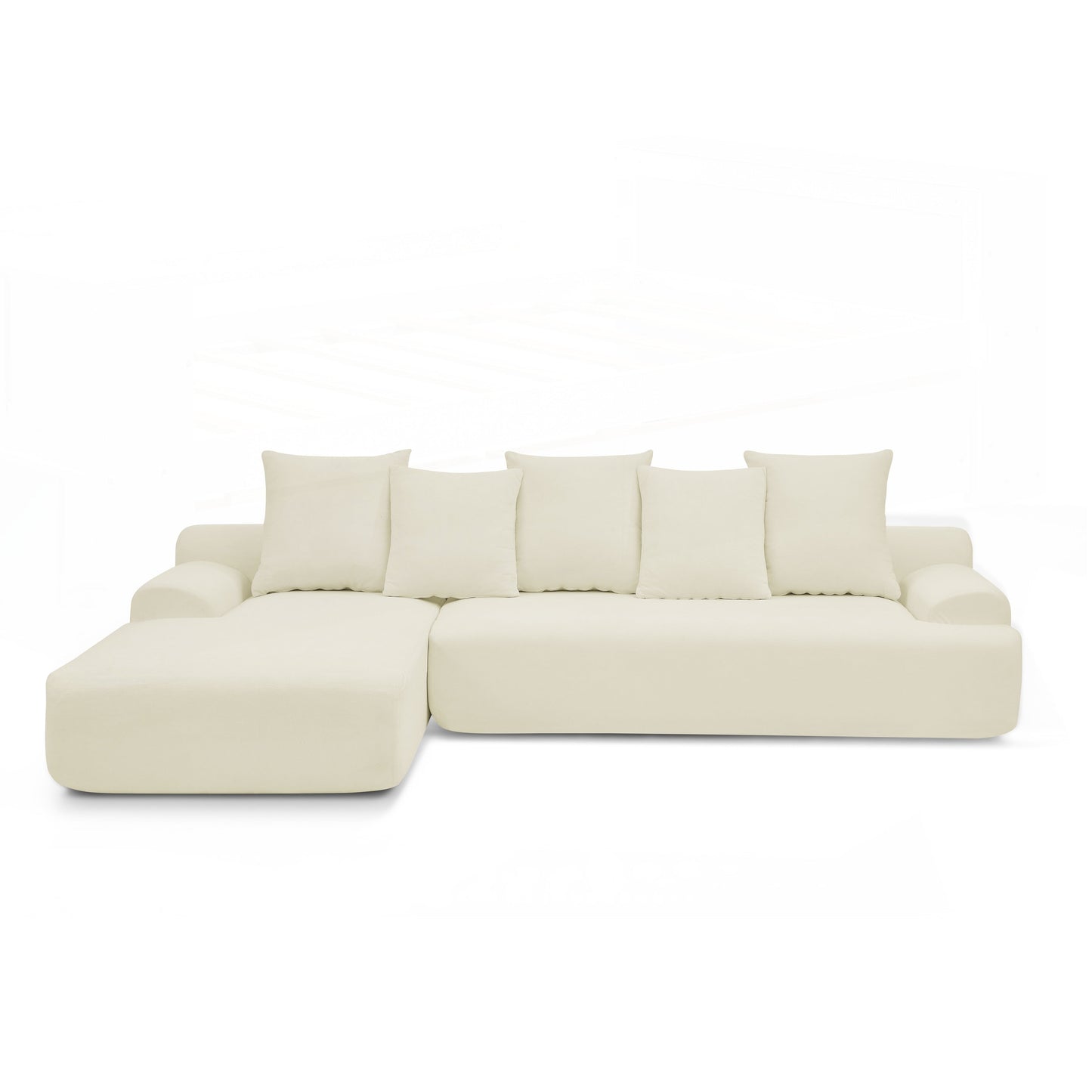 Modern Upholstered L-Shape Sectional Sofa Couch