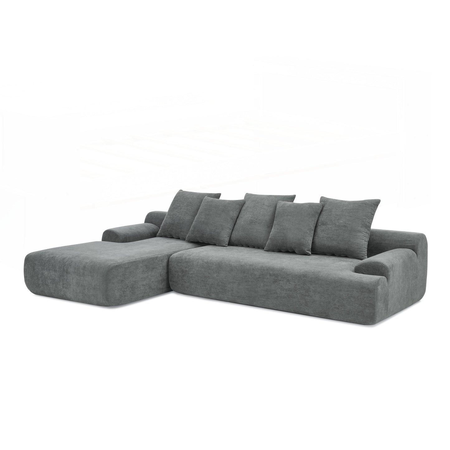 Modern Upholstered L-Shape Sectional Sofa Couch