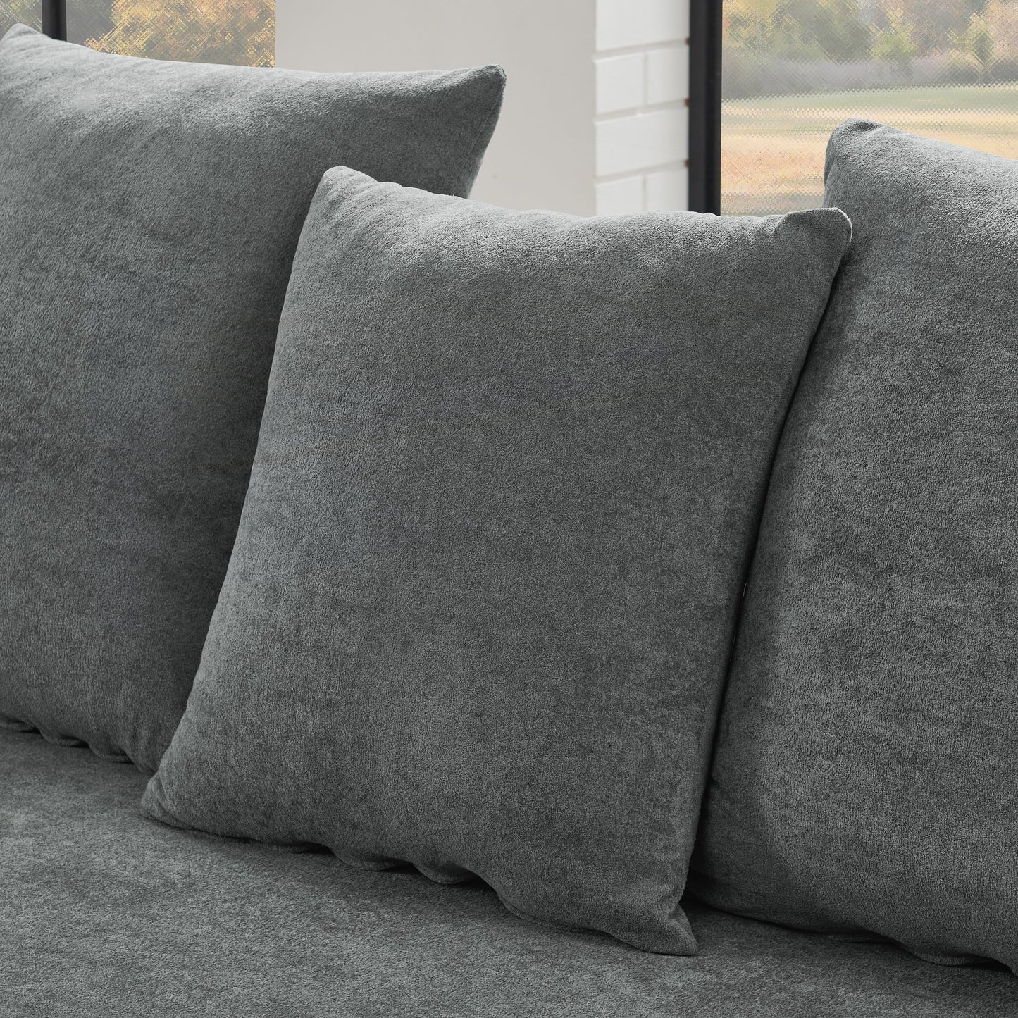 Modern Upholstered L-Shape Sectional Sofa Couch