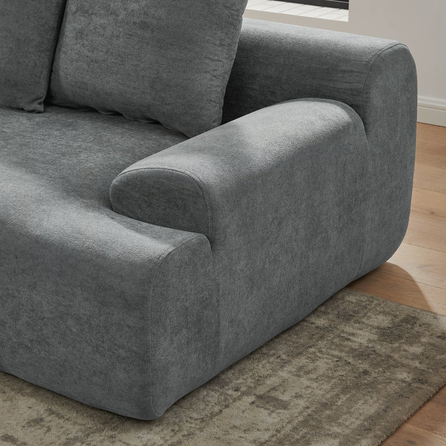 Modern Upholstered L-Shape Sectional Sofa Couch